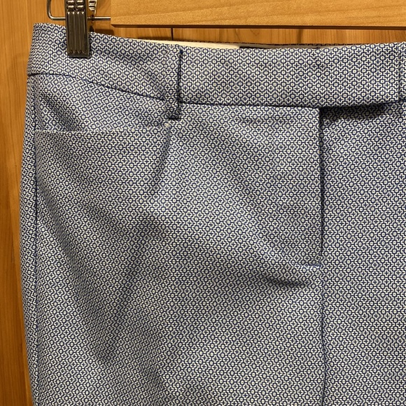 NWT Talbots Hampshire Dress Pants - Blue/White pattern w/ pockets & belt loops - Picture 2 of 6